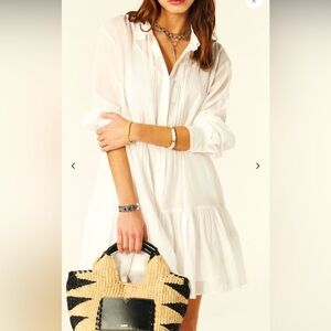 NWT BA&SH ROBE COSIMA BLANC ORGANIC COTTON MINI … 💕 Sold Out (Dead Stock) Sz2/M